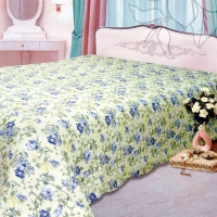 Покрывало "Романтика Patchwork" стеганое, рисунок: голубые цветы, 180х235 артикул 3560e.